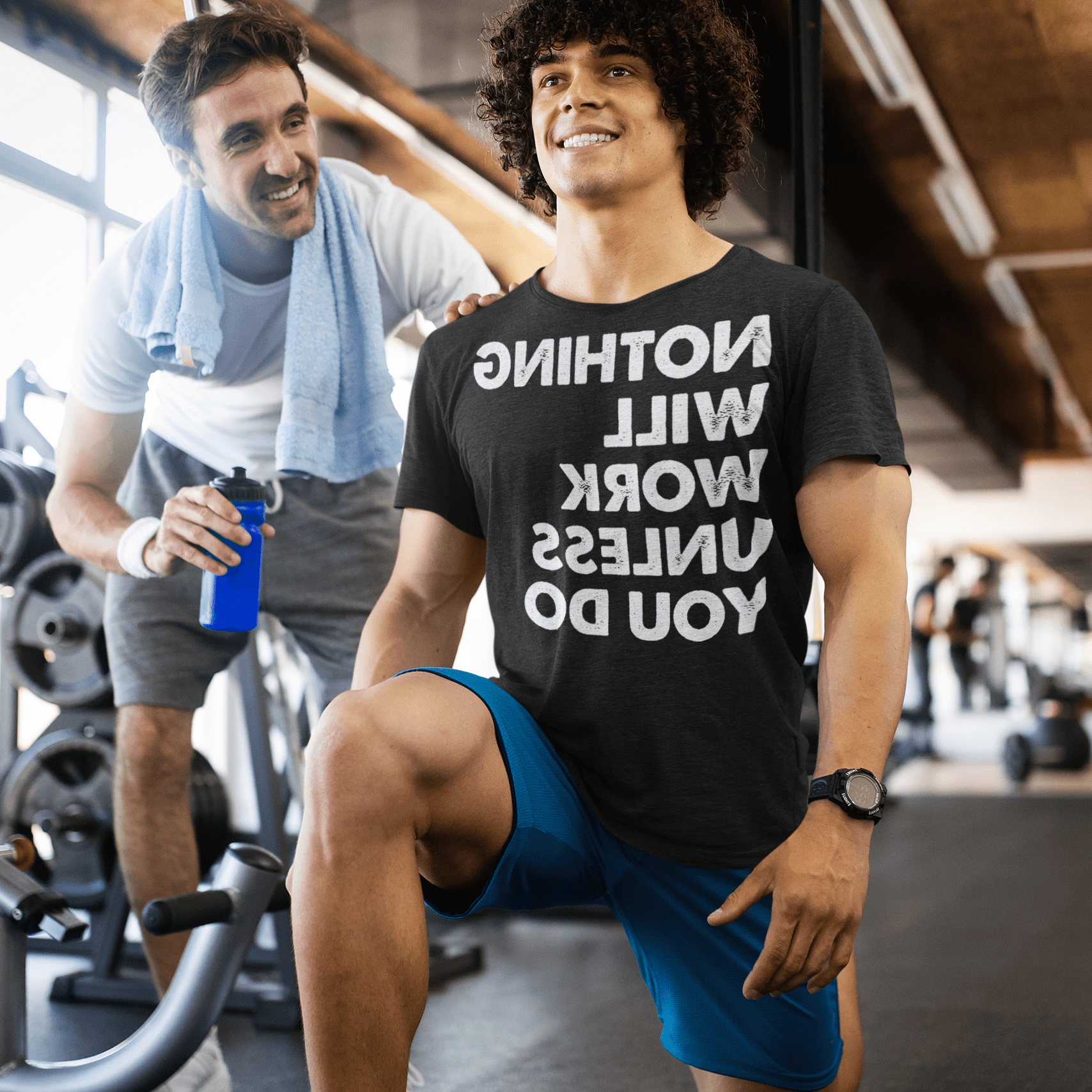Man training at a gym - Nothing will work unless you do